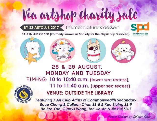 VIA Artshop Charity Sale - Commonwealth Secondary School 2 Colleen poster charitysale 222aLS
